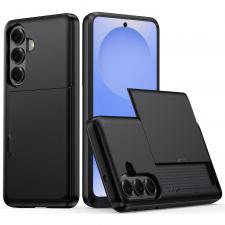 Carcasa AMORUS cu suport glisant pentru carduri compatibila cu Samsung Galaxy A37 5G, Negru
