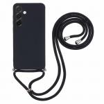 Carcasa cu Fiber Lining si Crossbody Lanyard compatibila cu Samsung Galaxy A17 5G / A17 4G, Negru 2 - lerato.ro