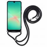 Carcasa cu Fiber Lining si Crossbody Lanyard compatibila cu Samsung Galaxy A17 5G / A17 4G, Negru 3 - lerato.ro
