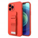 Carcasa Rope Case cu Lanyard Stand compatibila cu Samsung Galaxy S22, Rosu 2 - lerato.ro