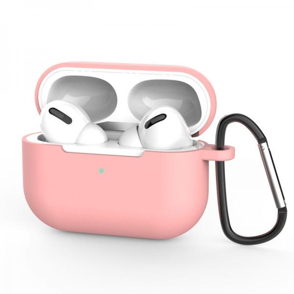 Carcasa Silicone Soft Case compatibila cu Apple AirPods Pro Pink 1 - lerato.ro