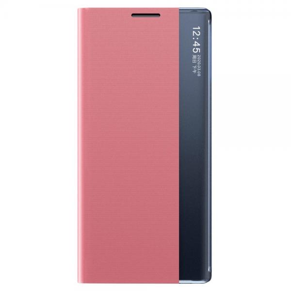 Husa Sleep Smart Window compatibila cu Xiaomi Redmi Note 10 Pro Pink 1 - lerato.ro