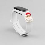 Curea Xmas Santa Claus compatibila cu Xiaomi Mi Band 3/4, Alb 3 - lerato.ro