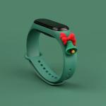 Curea Xmas Bell compatibila cu Xiaomi Mi Band 3/4, Dark Green 3 - lerato.ro