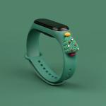 Curea Xmas Christmas Tree compatibila cu Xiaomi Mi Band 3/4, Dark Green 3 - lerato.ro