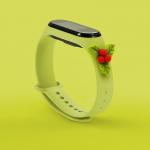 Curea Xmas Holly compatibila cu Xiaomi Mi Band 3/4, Verde 3 - lerato.ro