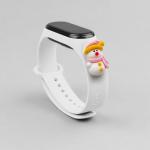 Curea Xmas Snowman compatibila cu Xiaomi Mi Band 4/3, Alb 3 - lerato.ro