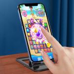 Suport universal tableta si telefon Foldable Stand, Ajustabil, Negru 5 - lerato.ro