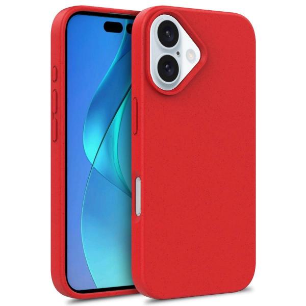 Carcasa biodegradabila Wheat MagSafe compatibila cu iPhone 16 Red