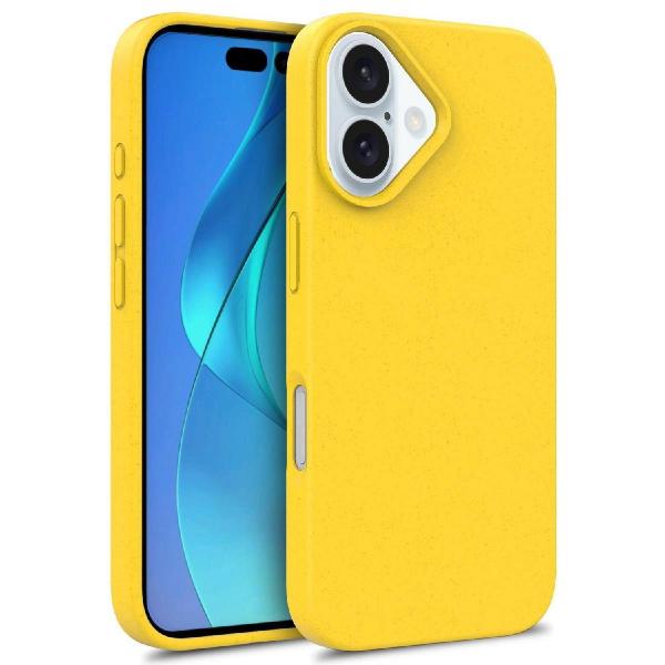 Carcasa biodegradabila Wheat MagSafe compatibila cu iPhone 16 Yellow
