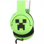 Casti audio OTL Technologies Minecraft, Drivere 30mm, 85dB, Jack 3.5mm, Lungime cablu 90cm, Verde 4 - lerato.ro