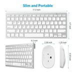 Set tastatura si mouse Omoton KB066 Wireless, Bluetooth, 78 taste, compatibil cu iPadOS 13 / iOS 13, laptop, PC, Mac, Silver