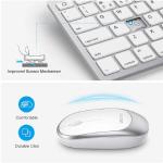 Set tastatura si mouse Omoton KB066 Wireless, Bluetooth, 78 taste, compatibil cu iPadOS 13 / iOS 13, laptop, PC, Mac, Silver 8 - lerato.ro