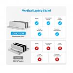 Stand universal dublu laptop Omoton LD02, aluminiu, latime ajustabila 14-42mm, Silver