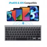 Suport cu tastatura Omoton KB088 compatibil cu iPadOS si iOS, accepta Smartphone-uri si tablete cu diagonala de 4-11 inch, Silver