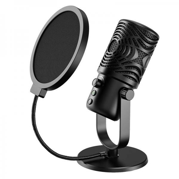 Microfon profesional OneOdio FM1, Compatibil cu multe dispozitive precum PS4/PS5, laptopuri si computere, Negru