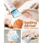 Aparat multifunctional pentru ingrijirea parului animalelor de companie Oneisall BM1, Capacitate 2L, functii de perie, aparat de tuns, aspirator, spalare si uscare, Alb 6 - lerato.ro