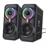 Boxe multimedia gaming ONIKUMA L6, Bluetooth 5.0, RGB, USB, AUX 3.5mm, 2x 5W, Negru 2 - lerato.ro