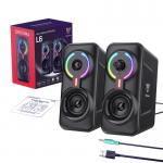 Boxe multimedia gaming ONIKUMA L6, Bluetooth 5.0, RGB, USB, AUX 3.5mm, 2x 5W, Negru 3 - lerato.ro