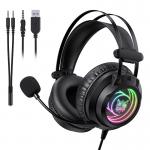 Casti gaming ONIKUMA X80, Cu fir, Drivere 50mm, Jack 3.5 mm / USB, RGB, Lungime cablu 2.2m, Negru 6 - lerato.ro
