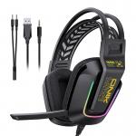 Casti gaming ONIKUMA X13, Microfon, conectori: 3.5 si USB, Drivere 50mm, Lungime cablu 2m, Iluminare RGB, Negru 2 - lerato.ro