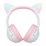 Casti gaming ONIKUMA GT838, Microfon, USB-C / Bluetooth 5.3 / WiFi, 1000mAh, Iluminare RGB, Roz 3 - lerato.ro