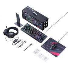 Kit gaming 5 in 1 Onikuma TZ5008, Tastatura Onikuma G32 RGB, Mouse Onikuma CW917, Casti Onikuma X31, Mousepad Onikuma MP002 si suport pentru casti, conexiune USB, Negru