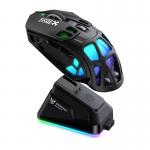 Mouse gaming wireless ONIKUMA DM09, RGB, 24000 DPI, 4 Butoane, 600mAh, Wireless, Bluetooth, USB-C, Statie de incarcare magnetica inclusa, Negru 2 - lerato.ro