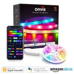 Banda LED Onvis, Lungime 2m, Control vocal, Iluminare RGB, Wi-Fi, IP65, Alb 4 - lerato.ro