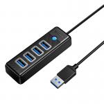 Adaptor HUB 4-in-1 Orico PW4U-U3-015-BK-EP-IP, USB - 4x USB 3.0, Negru 2 - lerato.ro