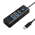 Adaptor Hub Orico 3-in-1 PWC2U-C3-015-BK-EP, USB-C la 2x USB 3.0, 1x USB-C, 5 Gbps, Negru 3 - lerato.ro