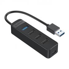 Hub multifunctional Orico TWU32-4A, USB-A 3.1 la 1x USB-A 3.1 / 3x USB-A 2.0 / 1x USB-C, Negru