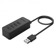 Hub multifunctional Orico W5P-U2-100, USB-A 2.0 la 4x USB-A 2.0 / 1x Micro-USB, Negru
