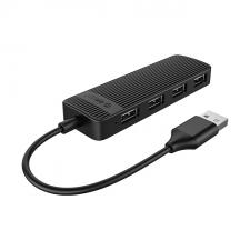 Hub 4 in 1 Orico FL02, USB-A la 4x USB-A 2.0, Viteza transfer 480 Mbps, Negru