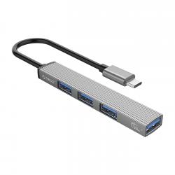 Docking Hub Orico AH-13, USB-C la 1x USB-A 3.0 / 3x USB-A 2.0, Viteza transfer 5 Gbps, Gri