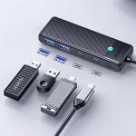 Docking Hub PAPW2AC-C3, USB-C la 2x USB-A 3.0 / 1x USB-C / 1x USB-C PD 100W, Viteza transfer 5 Gbps, Negru 4 - lerato.ro