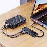 Docking Hub PAPW2AC-C3, USB-C la 2x USB-A 3.0 / 1x USB-C / 1x USB-C PD 100W, Viteza transfer 5 Gbps, Negru 5 - lerato.ro