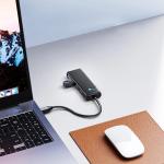 Docking Hub PAPW2AC-C3, USB-C la 2x USB-A 3.0 / 1x USB-C / 1x USB-C PD 100W, Viteza transfer 5 Gbps, Negru 6 - lerato.ro