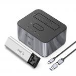 Statie de andocare/clonare HDD/SSD Orico IT28E-C, M.2 NVME 2.5 inch / 3.5 inch , 30TB, 10 Gbps, Cablu USB-C/USB-A la USB-C 1m inclus, Gri 2 - lerato.ro