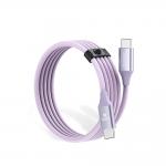 Cablu pentru incarcare si transfer de date Orico CDX, 100W, 5A, 480Mbps, 2x USB-C, 1m, Violet 3 - lerato.ro