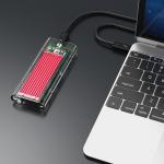 Rack extern Orico TCM2-C3, SSD M.2 NVME, 8TB, 10Gbps, Cablu USB-C/USB-A la USB-C, Interfata USB-C 3.1, Rosu 6 - lerato.ro