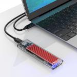 Rack extern Orico TCM2-C3, SSD M.2 NVME, 8TB, 10Gbps, Cablu USB-C/USB-A la USB-C, Interfata USB-C 3.1, Rosu 8 - lerato.ro