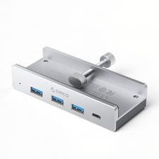 Hub multifunctional 4n1 Orico MH4PC cu sistem de prindere USB-C la 3x USB 3.0, 1x USB-C, 5Gbps, Silver