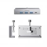 Hub multifunctional 4n1 Orico MH4PC cu sistem de prindere USB-C la 3x USB 3.0, 1x USB-C, 5Gbps, Silver 3 - lerato.ro
