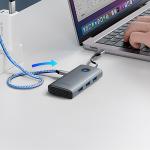 Adaptor Hub 5-in-1 Orico PW11-5P, USB-C la 1x USB-C, 1x USB-A 3.0, 1x USB-A 2.0, 1x HDMI, 60W, 5Gbps, 4K / 30Hz, Lungime cablu 0.2m, Gri 5 - lerato.ro