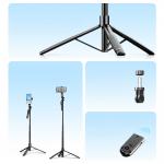 Selfie stick cu trepied Orico SPM175, Filet 1/4 inch, Rotire 360 grade, Telecomanda Bluetooth 5.2, Lungime maxima 175cm, Negru 5 - lerato.ro