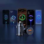 Incarcator auto PowerMini, PD 30W, 3A, 1x USB-C, 1x USB-A, Fast Charging, Negru 7 - lerato.ro