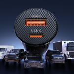 Incarcator auto PowerMini, PD 30W, 3A, 1x USB-C, 1x USB-A, Fast Charging, Negru 10 - lerato.ro