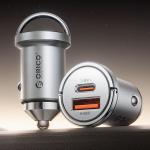 Incarcator auto MiniRing Pro, PD 45W, 3A, 1x USB-C, 1x USB-A, Fast Charging, Silver 4 - lerato.ro