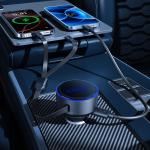 Incarcator auto Orico Dual Stretch, PD 60W, 3A, 1x USB-C, 1x Cablu USB-C, 1x Cablu Lightning, Fast Charging, Negru 8 - lerato.ro